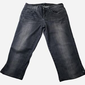 Vintage Cropped Jeans Womens 27" Dusty Gray Capri Y2k Made In USA Bebe